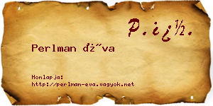 Perlman Éva névjegykártya